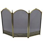 Inglenook Fireside 3 Panel FIRE Screen/Fireplace Spark Guard Brass 25"