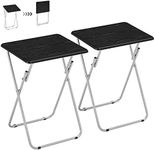 AINGOO TV Trays Set of 2, Folding Snack Tables No Assembly Required, TV Trays for Eating at Couch Sofa, Black