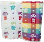 KaWaii Baby 2 Layer Blanket, Muslin Cotton Jacquard Bed Blanket, Lightweight Super Soft and Warm, Crib Blanket for All Seasons, 80 x 100 cm, Parachuting Bear
