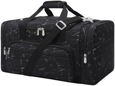 YoKelly 20 inch Sports Duffel Bag - for Travel Gym - Black Marble