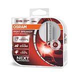 OSRAM XENARC NIGHT BREAKER LASER D1S, +200% more brightness, HID xenon bulb, discharge lamp, 66140XNL-HCB, duo box (2 lamps)