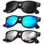 KALIYADI Polarized Sunglasses for Men and Women Matte Finish Sun glasses Color Mirror Lens UV Blocking (3 Pack)