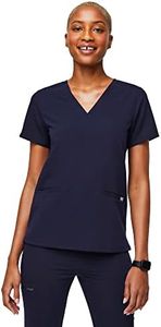 FIGS Medical Scrubs Women's Casma Three-Pocket Scrub top (Navy Blue, M)