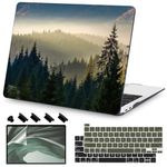 Teryeefi Compatible with MacBook Pro 13 inch Case M2 M1 2024, 2023, 2022-2016（A2251 A2289 A2159 A1989 A1708 A1706 with Touch Bar, Plastic Hard Shell Cover for 13" MacBook Pro, Forest Landacpe