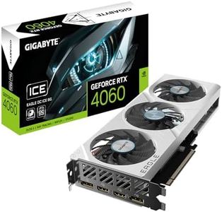 GIGABYTE GeForce RTX 4060 Eagle OC ICE 8G Graphics Card, 3X WINDFORCE Fans, 8GB 128-bit GDDR6, GV-N4060EAGLEOC ICE-8GD Video Card