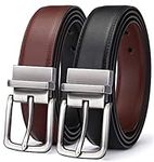 BULLIANT Men's Belt, Reversible Belt 1.25" for Mens Golf Dress Pants Shirts,Adjustable Trim to Fit,Black & Brown,Black/Light Brown 73,34"-36" Waist Adjustable