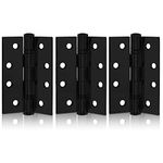 XFORT 4 Inch (100mm) Matt Black Ball Bearing Hinges, Steel Door Hinge for Wooden Doors (1.5 Pairs)