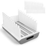 YONGAIJIA Bread Slicer Guide for Homemade Bread with 304 Stainless Steel Sheet and Storage Tray、3-Slice Thickness,Adjustable Width Making Tools for Cake、Bagels、Toast.