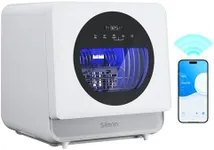 Silonn Portable Countertop Dishwasher | Smart App Control, Triple-Jet Cleaning, Built-In Water Tank & Dual Supply | Compact for Dorm, Apartment, RV