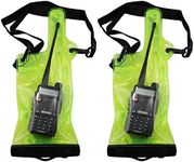 2Pcs Walkie Talkie case Waterproof Bag with Strap for Motorola Kenwood Icom Yaesu Vertex Standard Baofeng Wouxun Puxing Midland (5 Inch x 13.8 Inch) Two-Way Radio