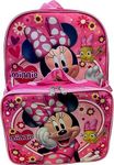 Ruz Group Kid's Licensed 16 Inch Backpack With Removable Lunch Box Set (Minnie Mouse Pink)