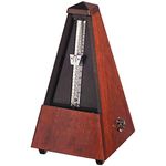 Wittner Metronome Taktell Pyramid Shape System Maelzel Series 800 - Solid wood casing - Without bell - Matte mahogany coloured - Mechanically wound - No batteries required - Made in Germany