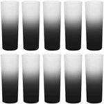 DISCOUNT PROMOS Colored and Frosted Tall Shot Glasses 2 oz. Set of 12, Bulk Pack - Great for Weddings, Birthdays, Parties, Indoor & Outdoor Events - Black