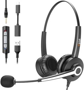 Wantek Computer Headset with Microphone, 3.5MM/USB-C/USB Headset with Microphone Noise Cancelling and in-line Control, Headphones with Mic for Laptop PC Work from Home Open Office Call Cente