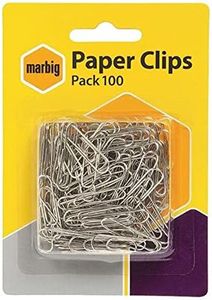 MARBIG(R) 975263 Paper Clips Chrome Paper Chrome, Box of 100