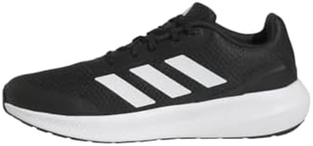 adidas Sportswear Runfalcon 3 Lace Kids' Shoes, Core Black/Cloud White/Core Black, 2
