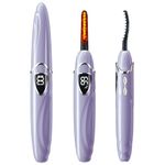 EYECURL Heated Eyelash Curler, S600 Heated Lash Curler, Accurate Temperature Control Electric Eyelash Curler Heated Curlers- Intelligent Power Off, Natural (Violet Tulip/Silver, S600-148MM)