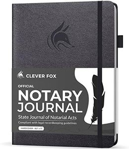 Clever Fox Notary Journal – Notary Public Journal of Notarial Acts – Hardcover Notary Log Book – Notary Supplies – 612 Record Entries, Numbered Pages, Hardcover, 8.5x11″ (Silver Black)