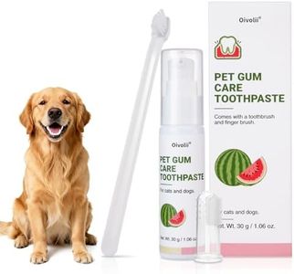 Oivolii Dog Toothpaste Kit for Gum Care – Watermelon Flavor Dental Toothpaste with Finger Brush & Long-Handle Toothbrush – Reduces Plaque, Soothes Gums, Freshens Breath – Safe for Daily Use