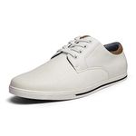 Bruno Marc Men's Classic Lace Up Casual Canvas Sneakers Shoes,Size 8,White,RIVERA-01