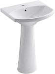 Kohler K-2362-1-0 Cimarron Pedestal Lavatory with Single-Hole Faucet Drilling, White