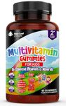 Multivitamins for Children Kids Sugar Free Multivitamin Gummies Two Months Plus Zinc 16 Essential Vitamins A, B3, B5, B6, B7, B9, B12, C, D, E with Minerals, Gluten-Free Vegan Halal Multivits for Kids