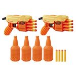 Nerf Fang QS-4 Dual Targeting Set, 2 Toy Blasters, 4 Half-Targets, 12 Darts For Kids, Teens, Adults, Multicolour