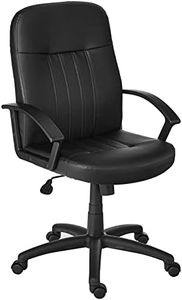 Boss Office Products Executive Leather Budged Chair in Black