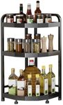 Dynus Corner Shelf Kitchen Countertop 3 Tier Spice Rack Makeup Organizer Bathroom Counter Organizer Bathroom Vanity Trays, 3-Tier Bedside Shelf for Small Spaces