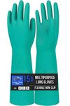 F8WARES 15 Inch Long Reusable Chemical Acid Resistant Nitrile Hand Gloves- Gloves For Washing Utensils- Gardening Gloves- Rubber Gloves- Gloves For Cleaning- Dish Washing Gloves Pack of 1 Pair M