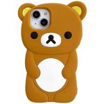 Ultra Thick Soft Silicone Bear Case for Apple iPhone 11 Pro Max Brown Color Teddy Animal 3D Cartoon Japanese Cute Lovely Adorable Kawaii Kids Girls Women