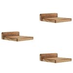 PHOENANCEE 12.7x10x4cm, Wooden Square Floating Shelves, Compact Style Mini Wall Shelf for Small Objects, Hanging Wall Shelf Decoration for Bedroom, Living Room, Set of 3(Carbonized Black)