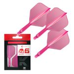 Target Darts K Flex Integrated Dart Flight And Shaft, No.6 Pink (Short) | Pack Of 3 K-Flex - No 6, Kflex Precision Moulded 2-In-1 Dart Flights And Dart Stem | Professional Dart Accessories