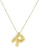Bubble Letter Necklace, 14k Gold Pl