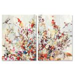 NymphFable Wildflower Wall Decor Poster Vintage Flower Wall Poster for Bedroom Living Room Decor 12x16 in Unframed Set of 2