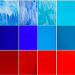 ILLUCKAI 12 Sheets Red and Blue Mixed Transparent 96 COE Glass for Fusing, 6 x 4 inch Fusible Stained Glass Sheets Supplies for Fused Glass Crafts