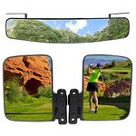 WLOOD Golf Cart Folding Side Mirrors and Rear View Mirror 16.5" Extra Wide Panoramic Golf Cart Mirrors Fits for Club Car EZGO Yamaha Combo Pack