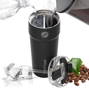 Splitflask 2-in-1 Hot & Cold Vacuum Insulated Tumbler, 30oz Stainless Steel, Dual Chamber, Leak-Proof, BPA-Free, Split Cup, 2 Drink, 2 Sides, Cup Holder Friendly, Coffee & Water (Hartley Black)