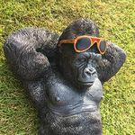 XGATML Honbeanify Chilling Gorilla Monkey Garden Ornament Resin Statue Outdoor Ape Sculpture