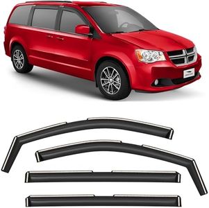 Voron Glass in-Channel Extra Durable Rain Guards for Dodge Grand Caravan 2008-2020, Window Deflectors, Vent Window Visors, 4 Pieces - 200506