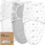 3-Pack Organic Baby Swaddle Sleep Sacks - Newborn Swaddle Sack, Ergonomic Baby Swaddles 0-3 Months, Swaddles for Newborns, Baby Sleep Sack, Baby Swaddle Blanket Wrap, Baby Essentials (Nordic)