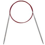 Coopay Circular Knitting Needles 4.0mm 100cm Long, Steel Circular Needles with Flexible Cable, Metal Fixed Circular Knitting Pins for Blanket Knitting Large Projects, For Arthritis Hands, Size US 6