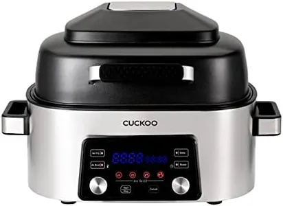 CUCKOO Countertop Air Grill: Air Grill, Air Fry, Roast, Bake & Broil, Easy to Clean, Dishwasher Safe Accessories, Recipe Book Included, Stainless Steel CAFG-A0601S