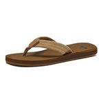 Quiksilver Men's Carver Suede Flip Flops, Multicolor Tan Solid, 10 UK