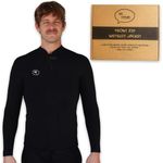 Ho Stevie! Surfing 2mm Wetsuit Jacket - Front Zip, Easy On/Off - Stays in Place with Boardshorts Tie Loop (Black, 3XL (Extra Extra Extra Large))