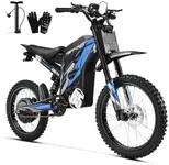 HAPPYRUN Electric Dirt Bike 6500W Peak Motor 72V 30Ah Battery Electric Bike for Adults 50MPH Top Speed 70+ Mile Range Ebike Hydraulic Brakes Electric Motocycle G300pro (Blue)
