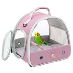 Bird Travel Carrier, Portable Small Bird Parrot Parakeet Carrier with Standing Perch and Soft Mat, Side Access Window Collapsible