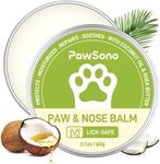 PawSono Lick-Safe Dog Paw & Nose Balm with Coconut Oil | All-Natural Moisturizer & Soother for Dry, Cracked Pads & Snout | Summer Hot Pavement & Sand Paw Wax, Nose Butter for Bulldogs (2.1 oz / 60 g)