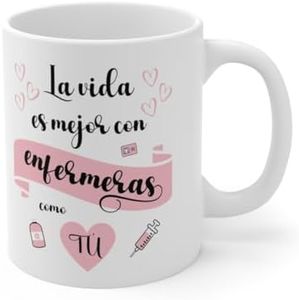 Taza Regalo para Enfermeras,Taza para la Mejor Enfermera, Regalos Originales con Frases, Taza Cerámica Máxima Calidad,Apta Lavavajillas y Microondas