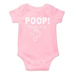 Witty Fashions Poop There it is - Funny Cute Novelty Infant Creeper, One-Piece Baby Bodysuit (Pink, 12 Months)